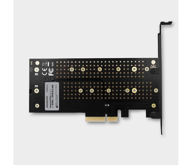 AXAGON Adapter wewnętrzny PCEM2-D, PCIe x4, 1x M.2 NVMe M-key + 1x SATA B-key slot, SP & LP - 730832 - zdjęcie 3